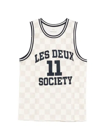 Les Deux Silas Checked Tank Top In Neutral