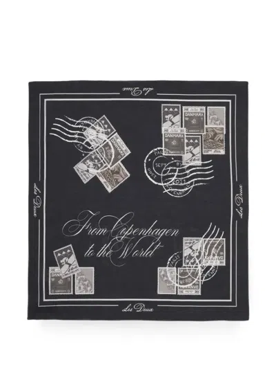 Les Deux Stamp Neckerchief In Black
