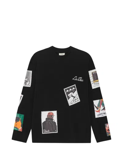 Les Deux Stamp-print Sweater In Black