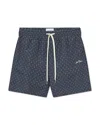 Les Deux Stan Ornament Printed 5.9 Swim Shorts In Navy