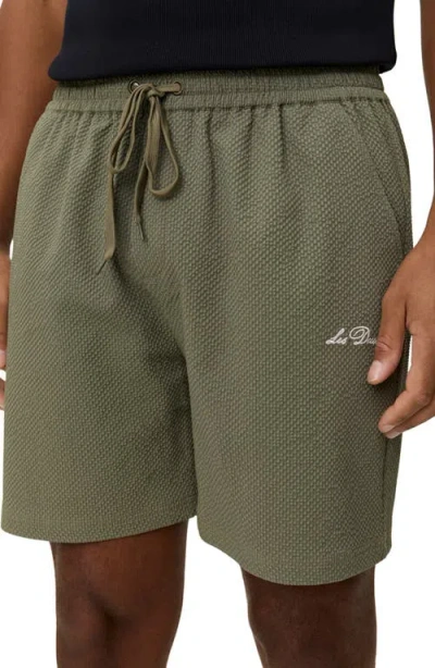 Les Deux Stan Seersucker Swim Shorts In Green