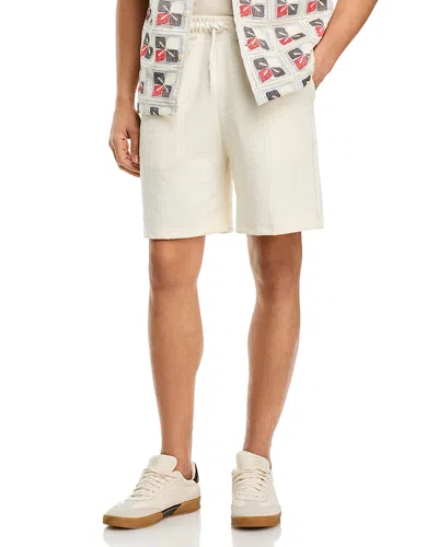 Les Deux Stripe Jacquard Shorts In White