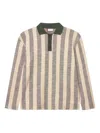 Les Deux Striped Long-sleeve Polo Shirt In Animal Print