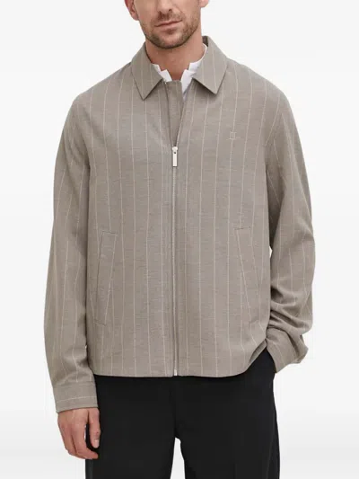 Les Deux Striped-pattern Jacket In Brown