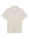 Les Deux Striped Short-sleeve Shirt In White