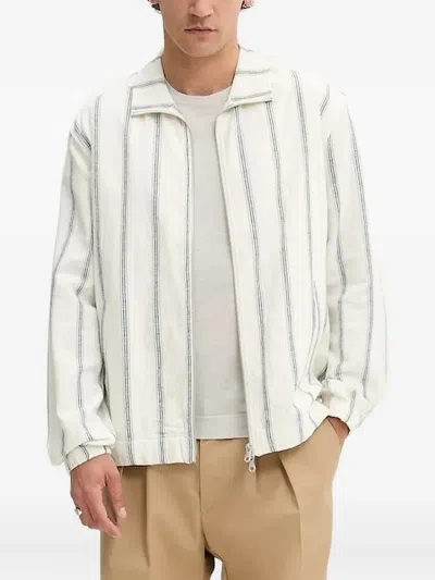 LES DEUX STRIPED ZIP-UP JACKET