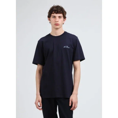 Les Deux Organic Cotton Graphic T-shirt In Blue