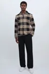 LES DEUX LES DEUX TAUPE/BLACK LES DEUX WOOL-BLEND CHECK BOUCLÉ OVERSHIRT