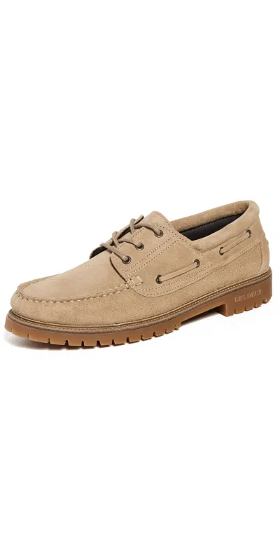 Les Deux Taylor Suede Boat Shoes Light Sand