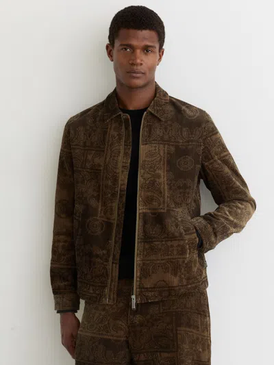 Les Deux Teak Paisley Corduroy Coach Jacket In Brown
