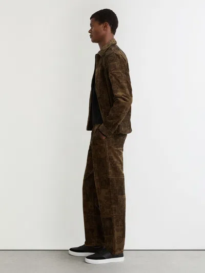 Les Deux Teak Paisley Corduroy Trousers In Brown