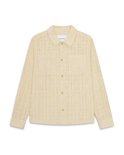 Les Deux Textured Slub Overshirt Ivory In White