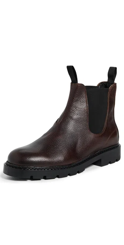 Les Deux Trais Grain Leather Chelsea Boots Brown