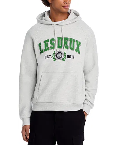 Les Deux University Graphic Hoodie In Light Gray