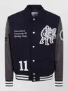 Les Deux Varsity Basket Wool Jacket Contrast Sleeves In Blue