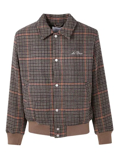 LES DEUX "VARSITY HOUNDSTOOTH" JACKET,1000565 826 TEAK