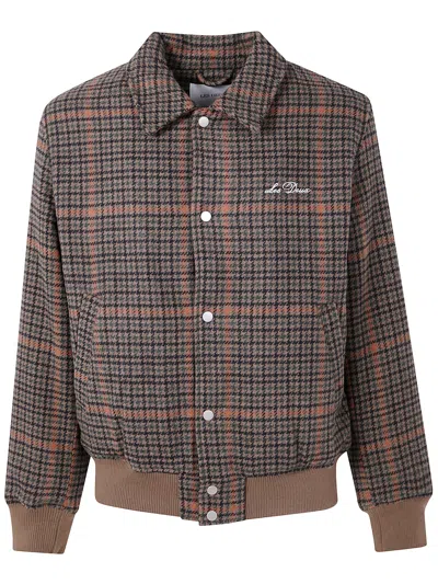 Les Deux "varsity Houndstooth" Jacket In Brown