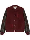 Les Deux Wool Blend Snap Varsity Jacket In Red