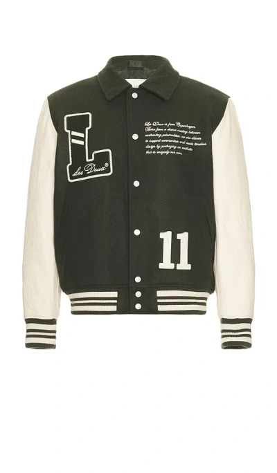 Les Deux Duffel Bag Varsity Wool Jacket In Black