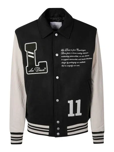 Les Deux Varsity Wool Jacket In Black