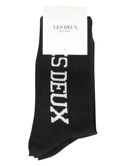 Les Deux Vertigo Logo-embellished Socks In Black