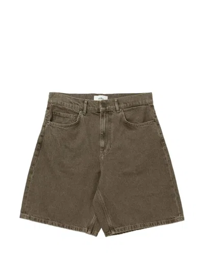 Les Deux Washed-denim Shorts In Brown