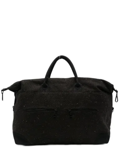 Les Deux Herringbone-weave Wool Holdall In Black