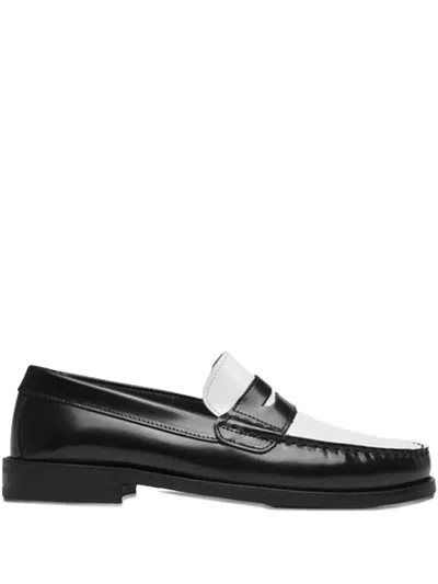 Les Deux Willard Leather Loafers In Black