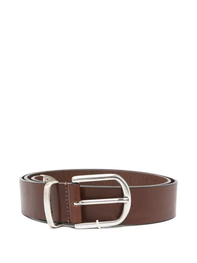 Les Deux Witten Buckle-fastening Leather Belt In Brown