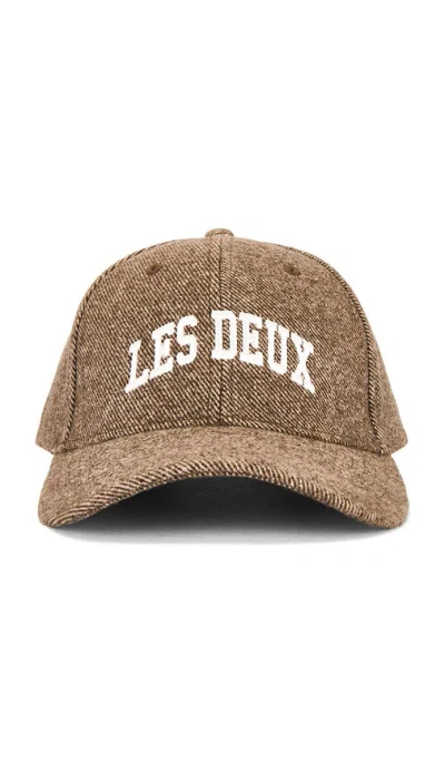 Les Deux Wool Baseball Cap In Brown