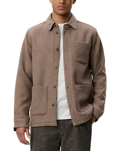 Les Deux Wool Blend Overshirt In Animal Print