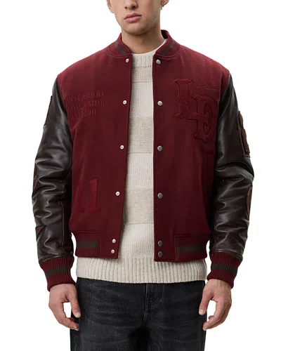 LES DEUX WOOL BLEND SNAP VARSITY JACKET