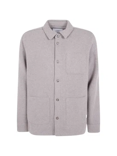 Les Deux Wool Button-up Overshirt In Brown
