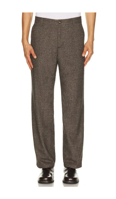 Les Deux Wool Melange Slack Pants In Brown