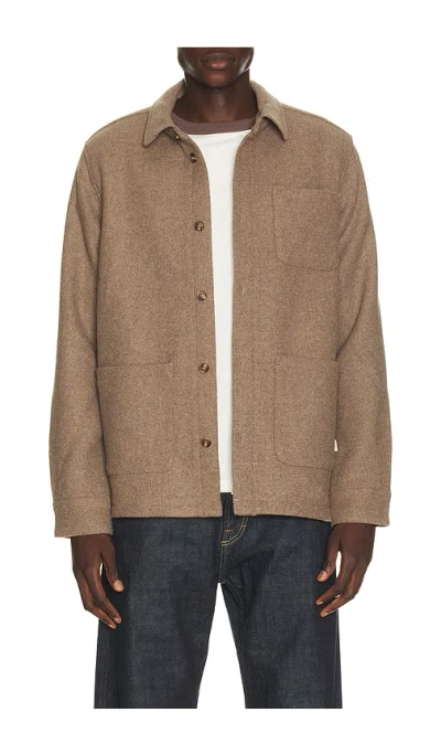 Les Deux Wool Overshirt In Brown