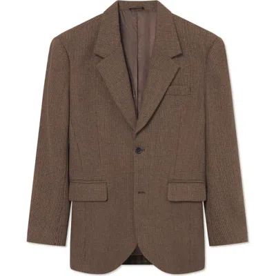 Les Deux Yale Check Wool Blend Tweed Sport Coat In Dark Sand