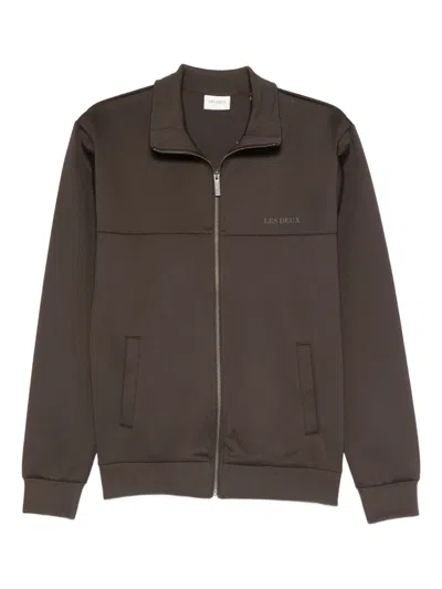 Les Deux Zip-front Panelled Jacket In Brown