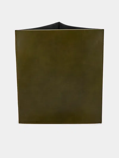 Les Few Leather Triangular Bin  Abask Luxury Gift In Green