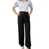 Les Filles D'ailleurs Linen Blend Wide Leg Pants In Black In Black