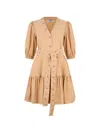 Les Filles D'eva 스터드 디테일 티어드 드레스 In Brown