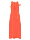 Les Filles D'eva Ruffled Crepe Dress With Tie-fastening Straps In Red