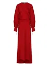 Les Filles D'eva Crew Neck Maxi Dress In Red