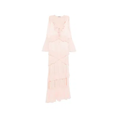Les Filles D'eva Ruffled-details Maxi Dress In Pink