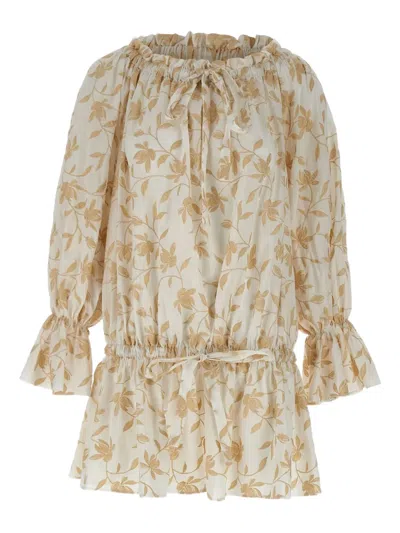 Les Filles D'eva Floral-embroidered Mini Dress