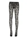 Les Filles D'eva Floral-lace Tights In Black