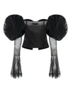 Les Filles D'eva Flower-lace Puff-sleeve Blouse In Black
