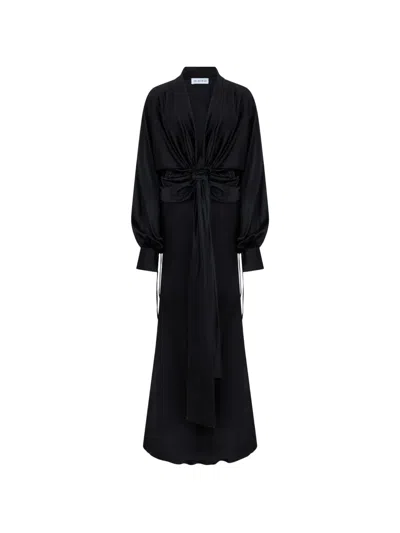 Les Filles D'eva Knotted Draped Dress In Multi