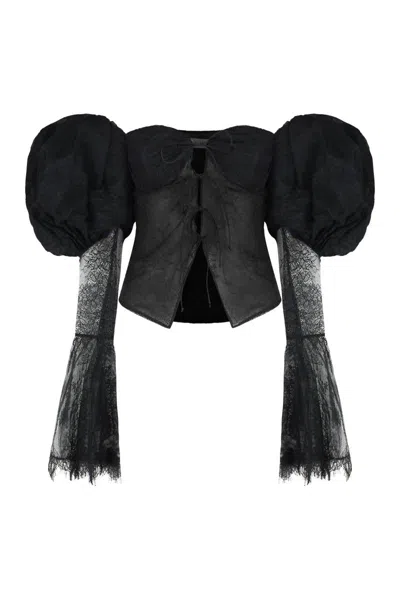 Les Filles D'eva Lace Top In Animal Print