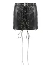 Les Filles D'eva Lace-up Mini Skirt In Black