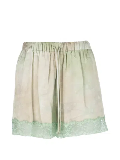 Les Filles D'eva Lace-trim Tie-dye Shorts In Multi